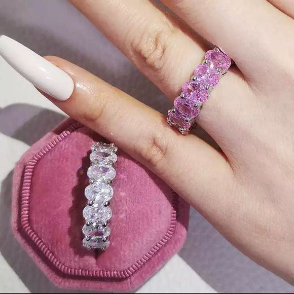 ❌Sterling Silver Pink Crystal Ring - Picture 14 of 14